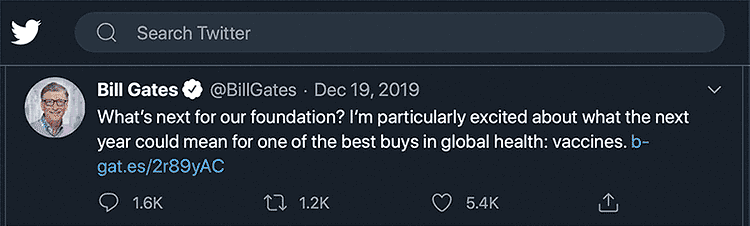 tweet Bill Gates oltások