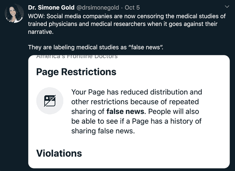 tweet simone gold censorship